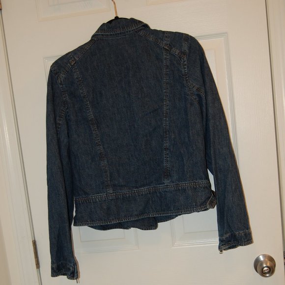 Jones New York Women's Denim Blue Jean Jacket W/Side Zipper Size 4 - Picture 4 of 12